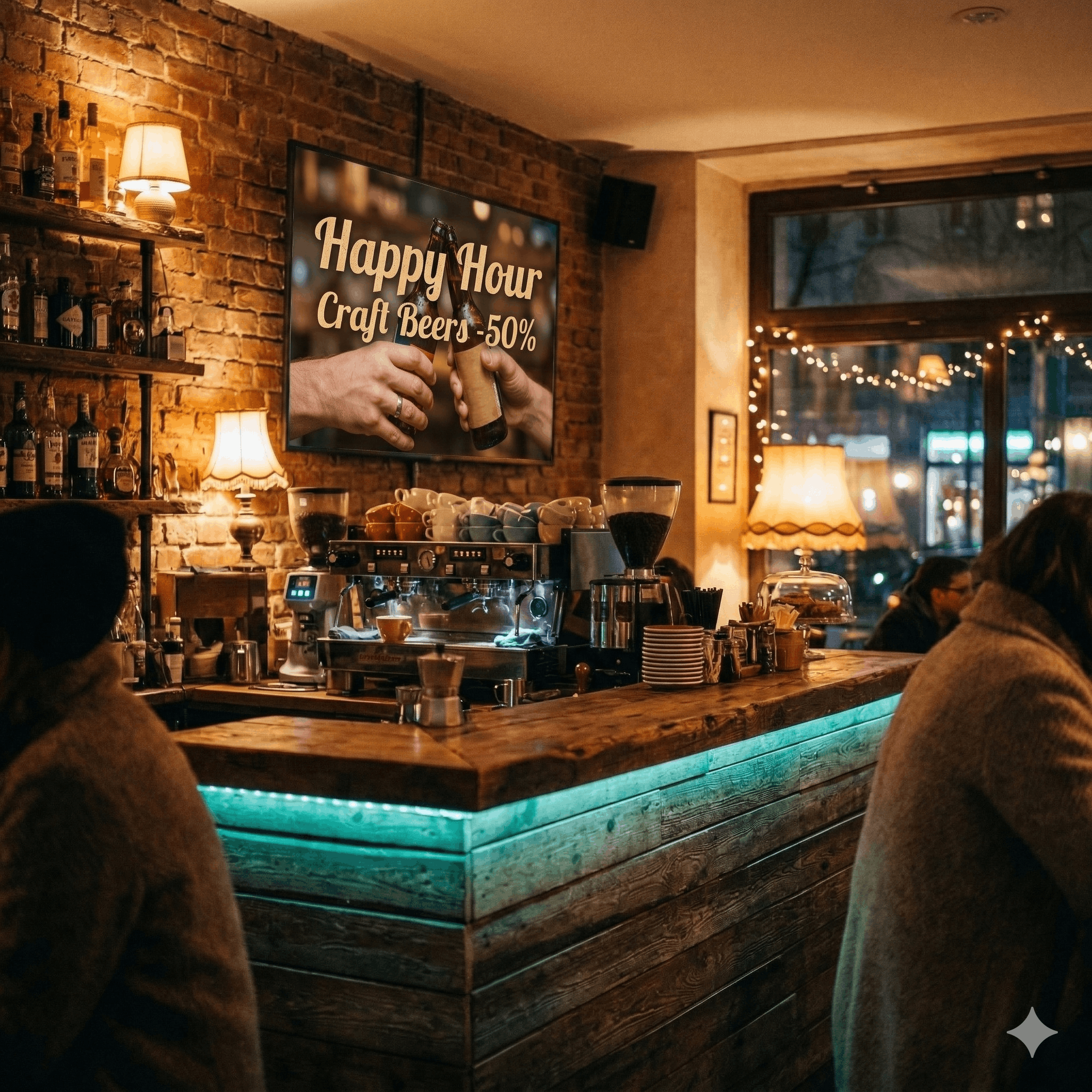 Café with digital signage