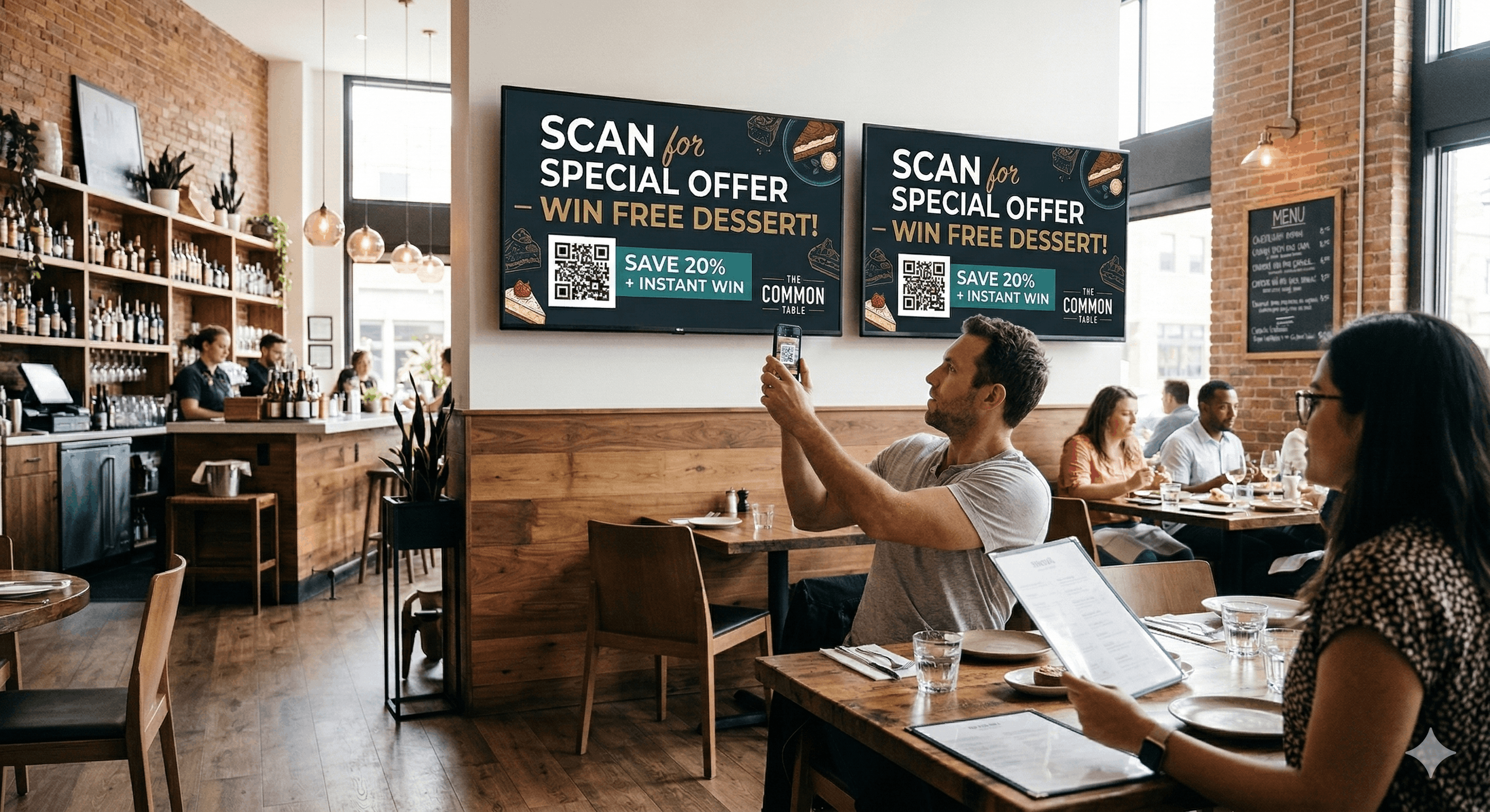 Restaurant with digital signage